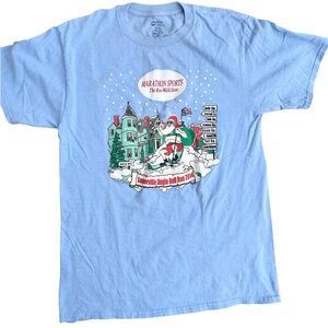 Maine Somerville Marathon T-shirt Ski Santa Funny Shirt Women’s M Christmas